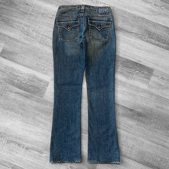 1921 Women's Slim Boot Jeans Flap Pockets Western Glove Works Size 27 - Picture 4 of 9